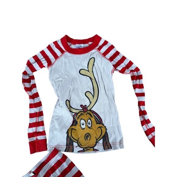 Hanna Andersson x the grinch max red striped two piece pajama set youth - Picture 3 of 6